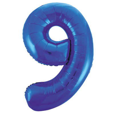 Num 9 Blue 34" Balloon