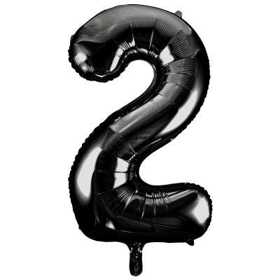 Num 2 Black 34" Balloon