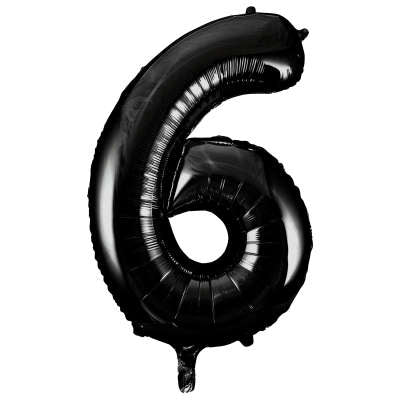 Num 6 Black 34" Balloon