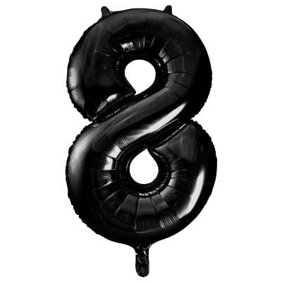 Num 8 Black 34" Balloon