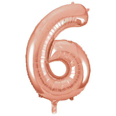 Num 6 RoseGold 34" Balloon