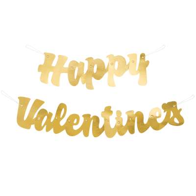 Valentines Gold Letter Banner