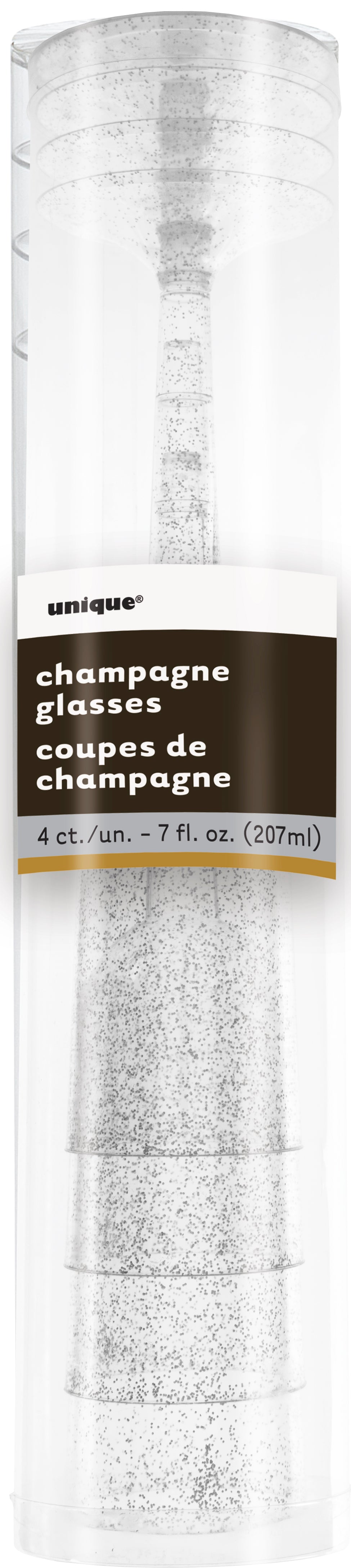 Silver Champagne Flutes 4pk
