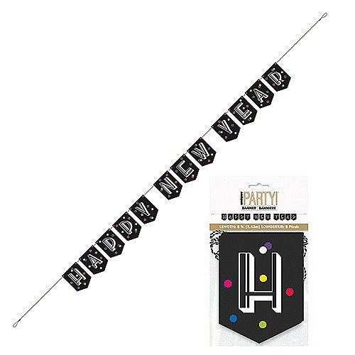 NEON DOTS NY BLOCK BNNR-8FT