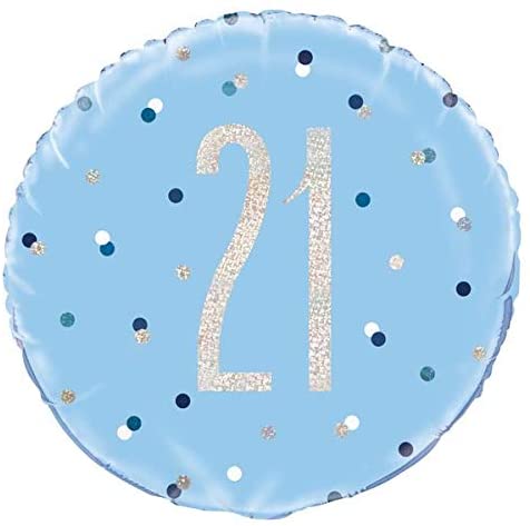 Glitz Blue 21st 18" Balloon