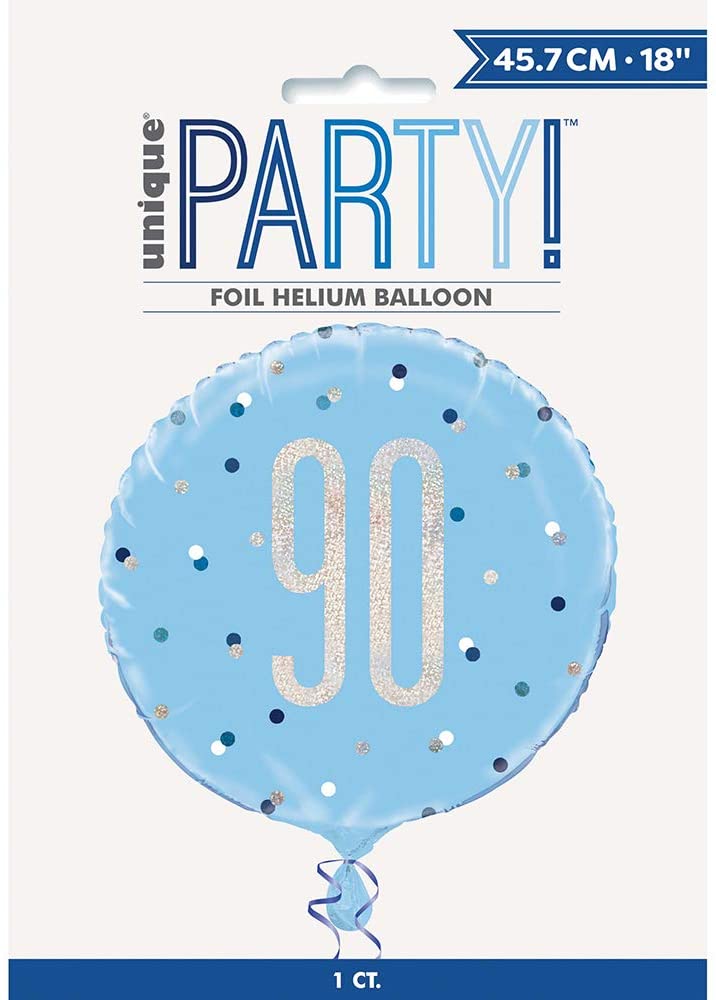 Glitz Blue 90th 18" Balloon