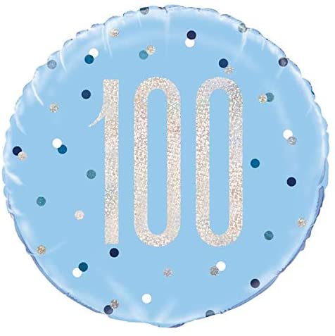 Glitz Blue 100th 18" Balloon