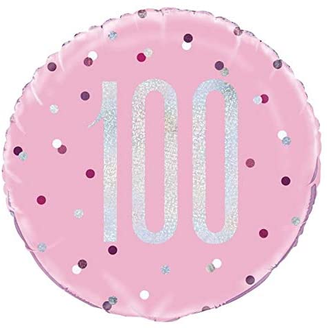 Glitz Pink 100th 18" Balloon