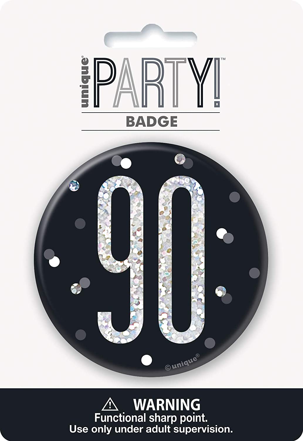 Glitz Black 90th Badge 3"