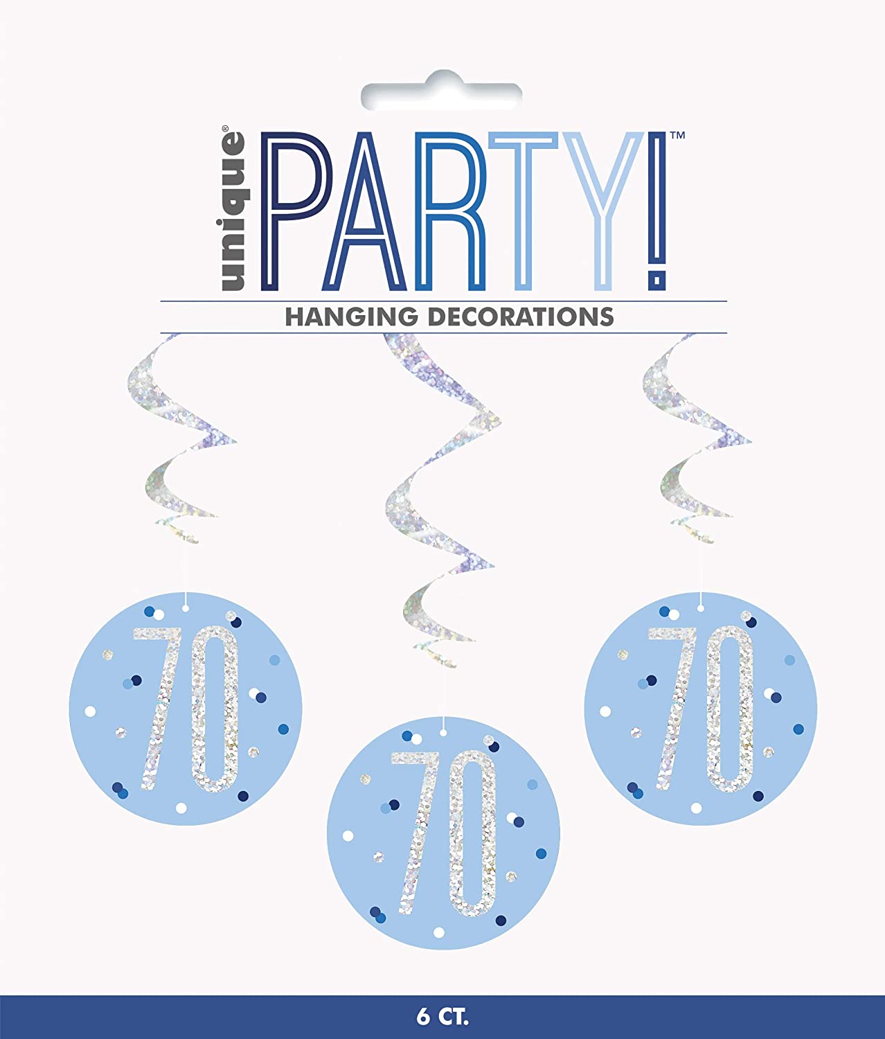 Glitz Blue 70th Swirl Dec 6pk