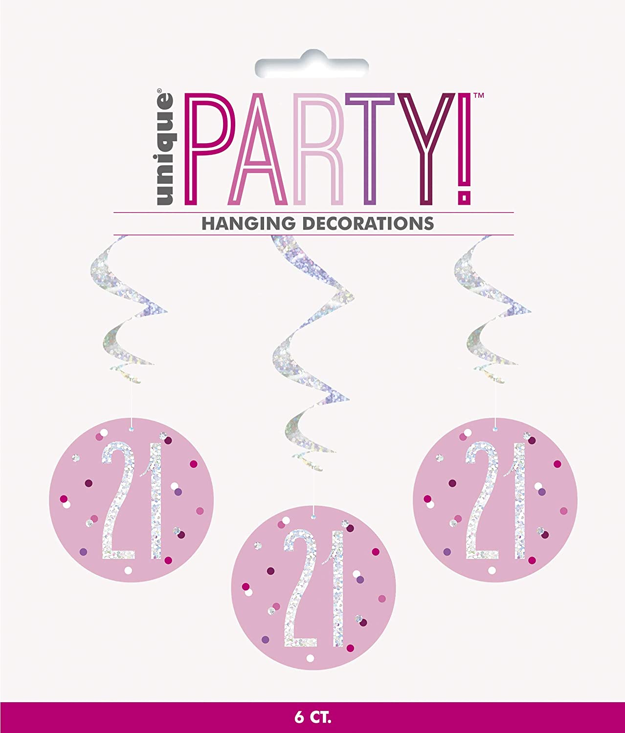 Glitz Pink 21st Swirl Dec 6pk