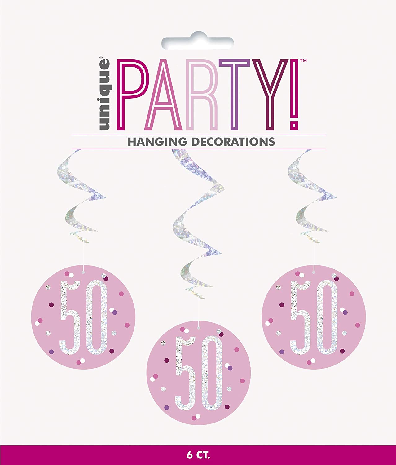 Glitz Pink 50th Swirl Dec 6pk