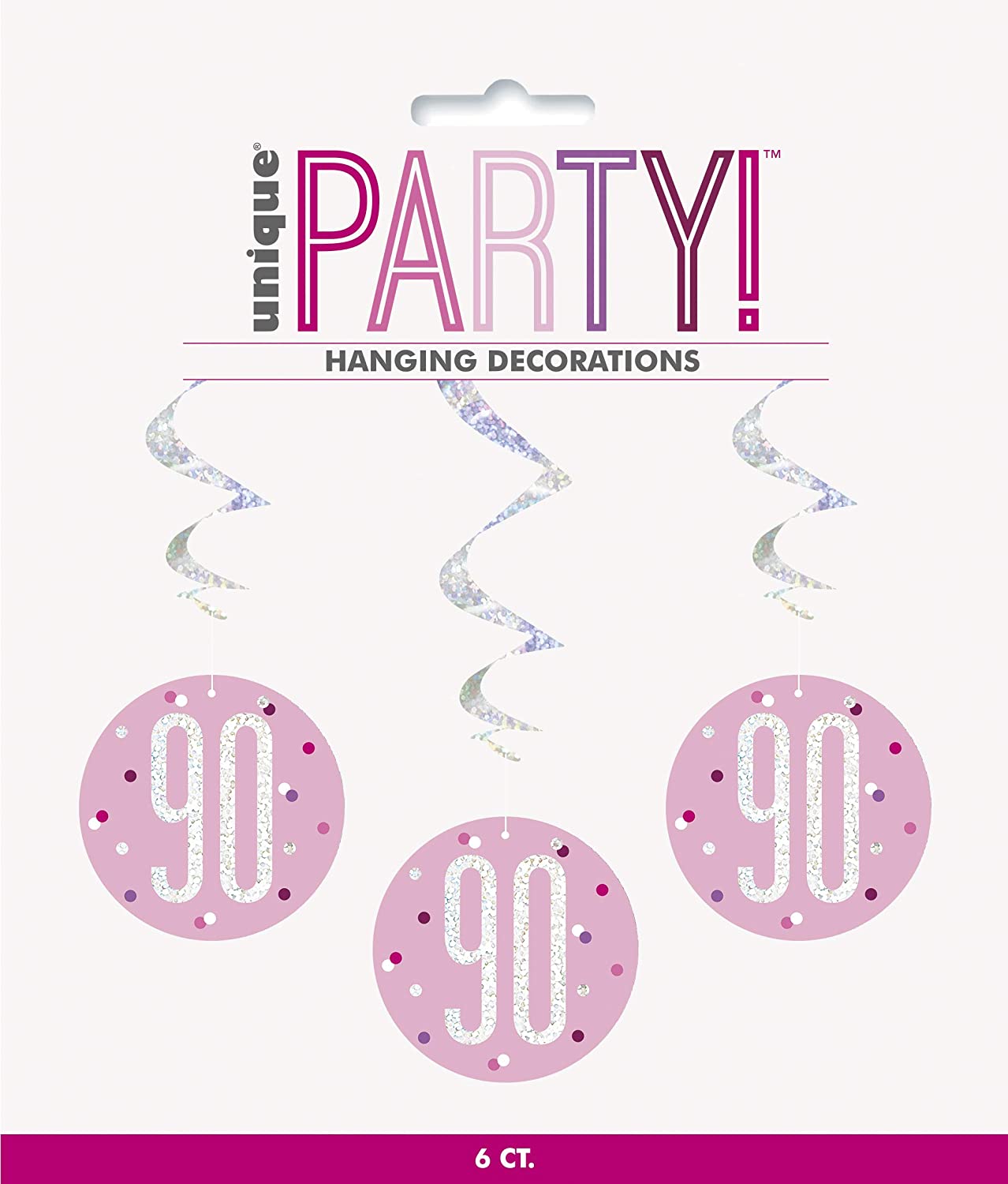 Glitz Pink 90th Swirl Dec 6pk