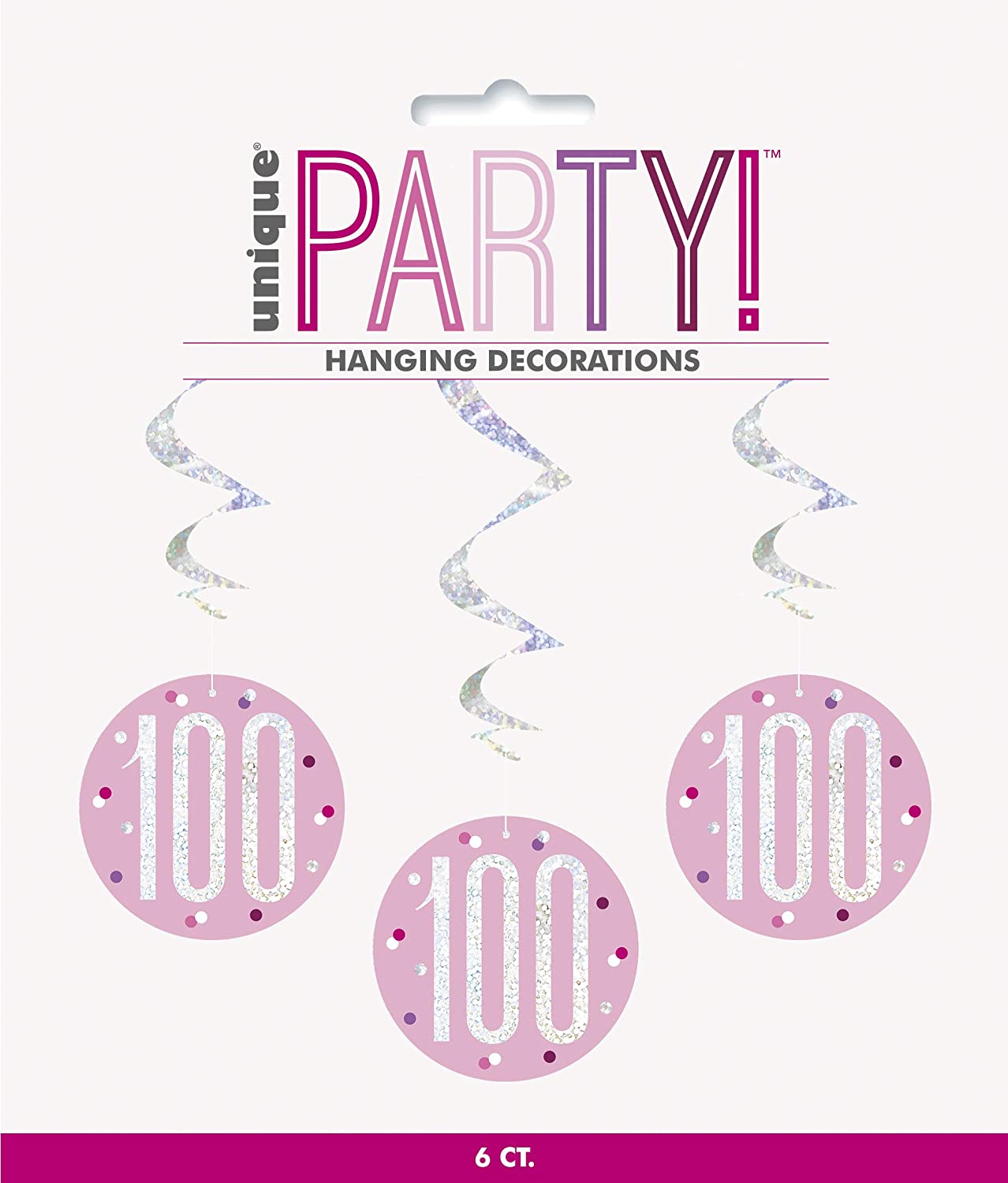 Glitz Pink 100th Swirl Dec 6pk