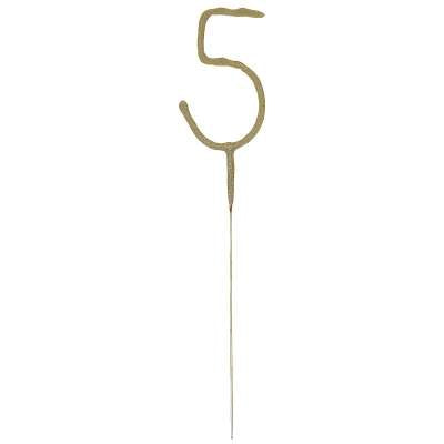 Number 5 Sparkler Gold