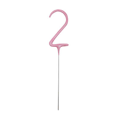 Number 2 Sparkler Pink