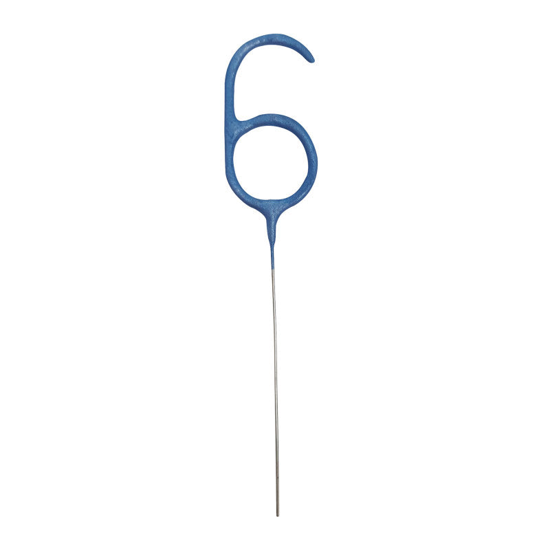 Number 6 Sparkler Blue