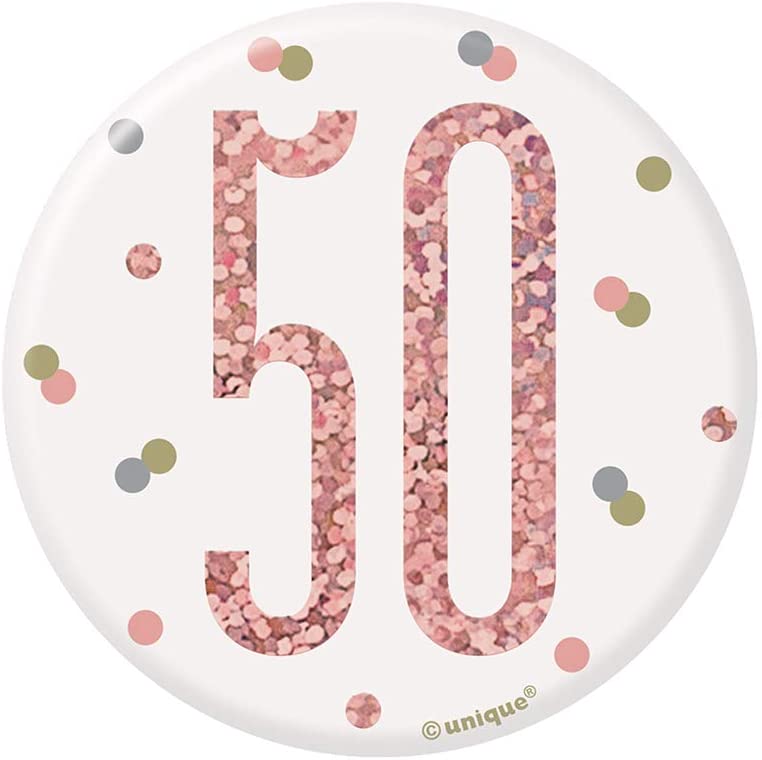 Glitz Rgold 50th Badge 3"