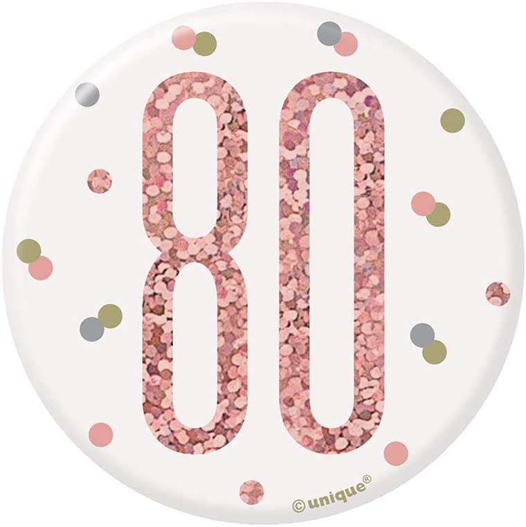 Glitz Rgold 80th Badge 3"