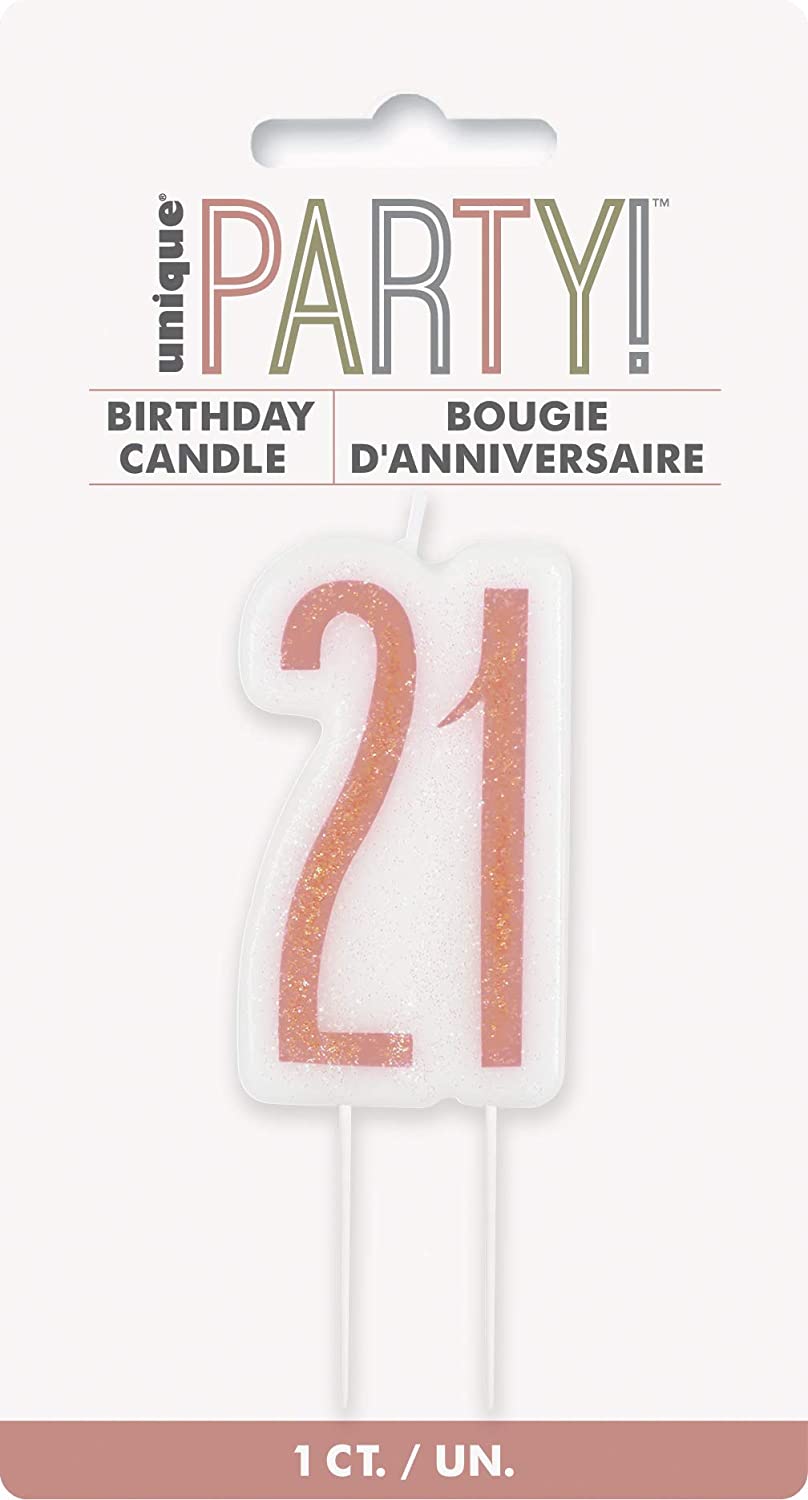 Glitz Rgold Candle 21st Bday