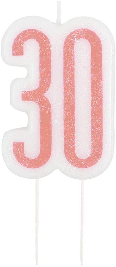 Glitz Rgold Candle 30th Bday