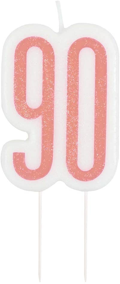 Glitz Rgold Candle 90th Bday