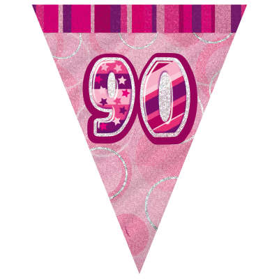 90th Pink Glitz Pen Banner