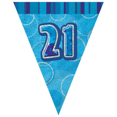 21 Blue Glitz Pen Banner