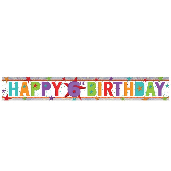 6th Birthday Color Banner
