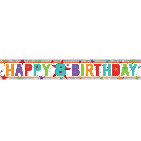 8th Birthday Color Banner