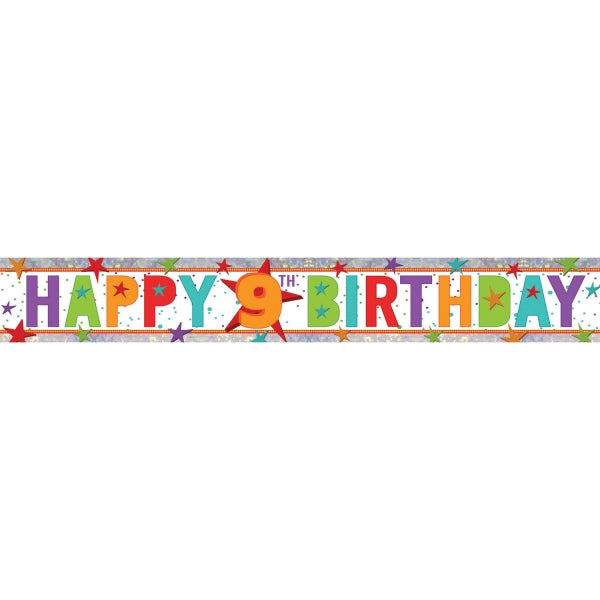 9th Birthday Color Banner