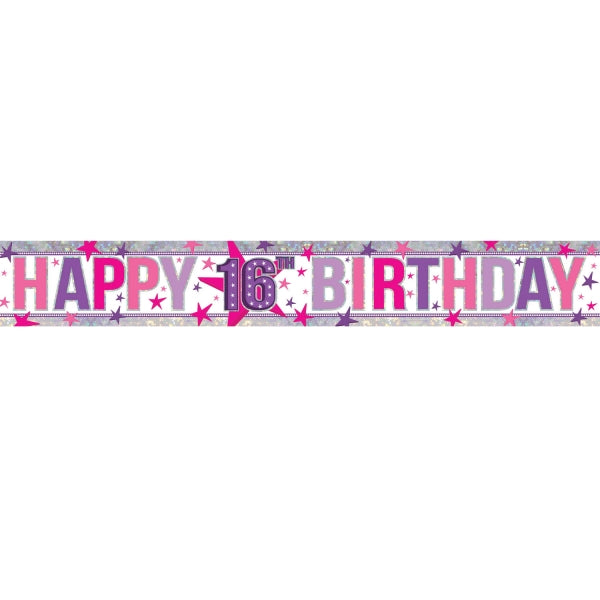 16th Birthday Pink Banner