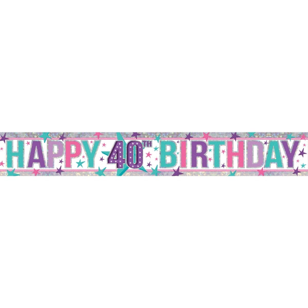 40th Birthday Pink Banner