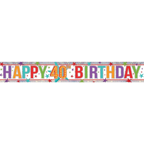 40th Birthday Color Banner