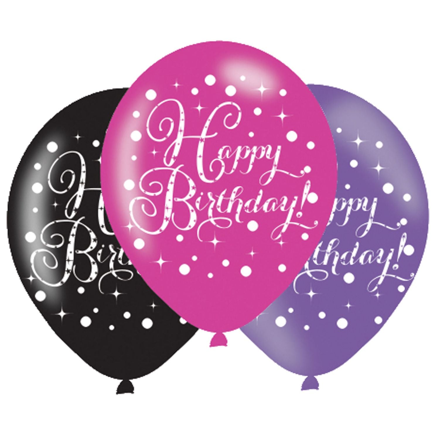Pink Sparkling Bday Balloons