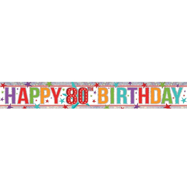 80th Birthday Color Banner