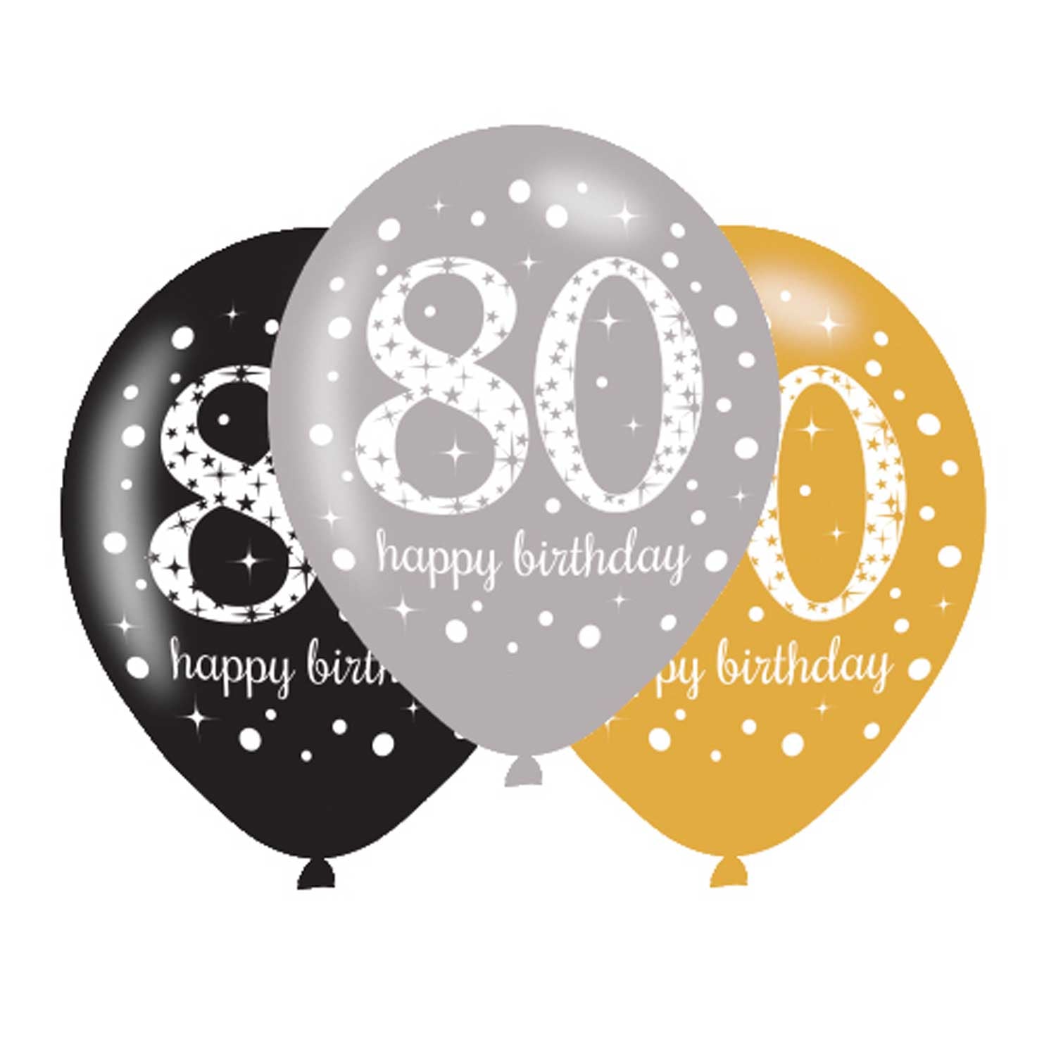 Gold Sparkling 80th Balloons