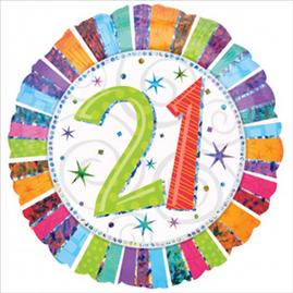 21ST BIRTHDAY 18in/45CM FOIL B