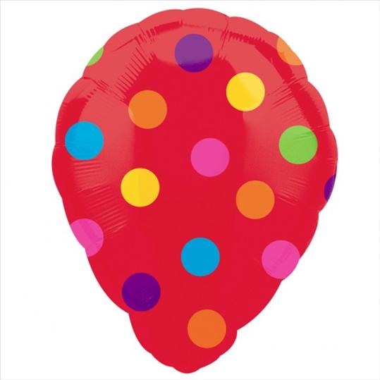 RED POLKA DOTS 18" FOIL HELIU