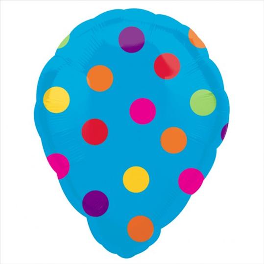 BLUE POLKA DOTS 18" FOIL HELIU