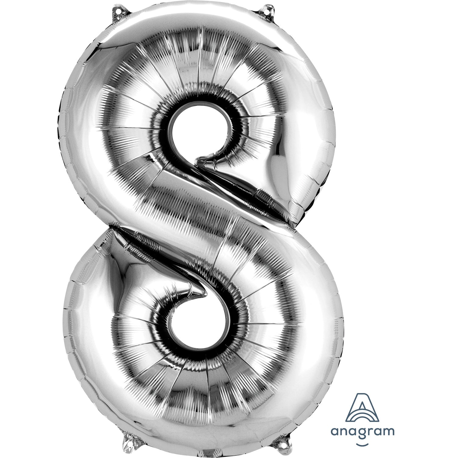 Num 8 Silver Large Balloon