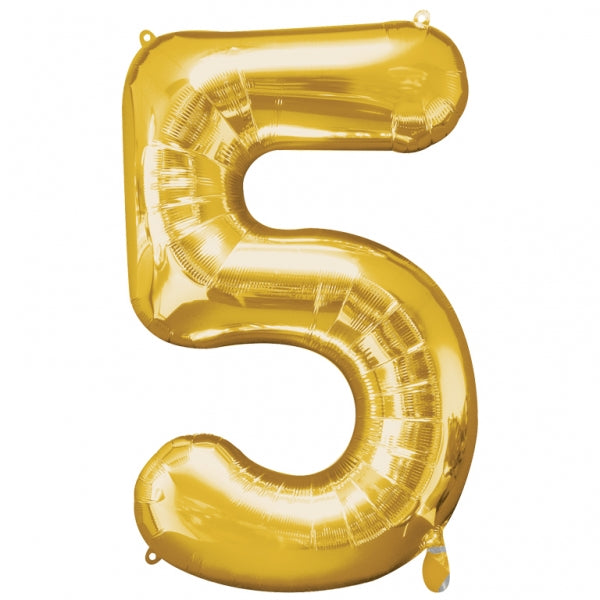 Num 5 Gold Large Balloon