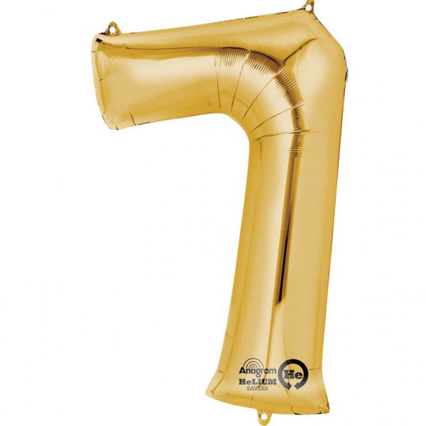 Num 7 Gold Large Balloon