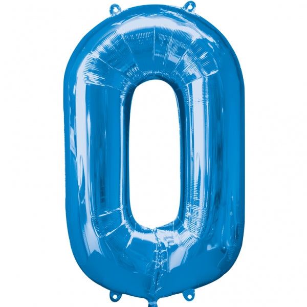 Num 0 Blue Large Balloon