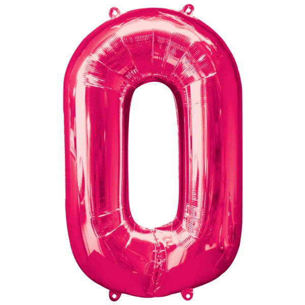 Num 0 Pink Large Balloon
