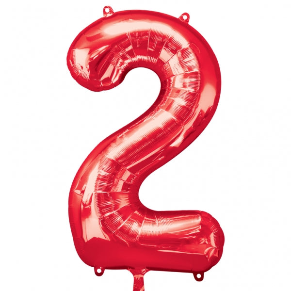 Num 2 Red Large Balloon