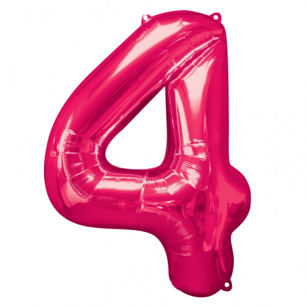 Num 4 Pink Large Balloon