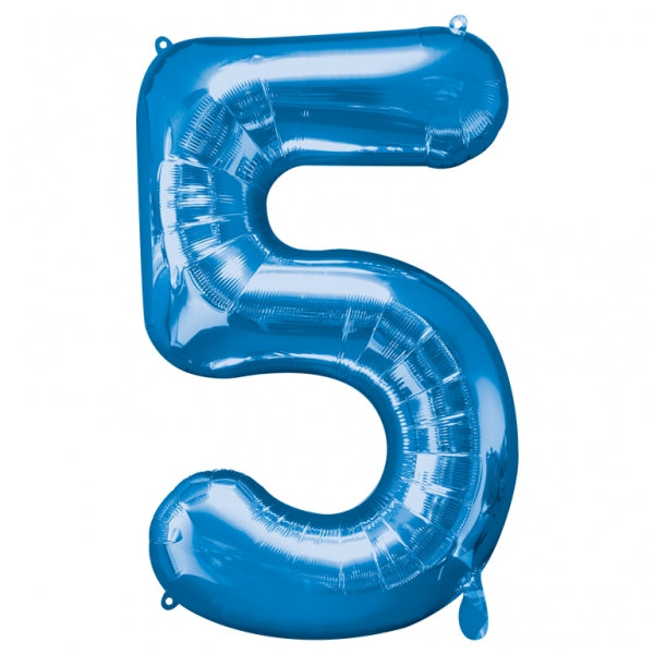Num 5 Blue Large Balloon