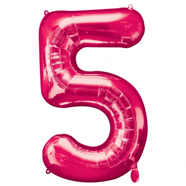 Num 5 Pink Large Balloon