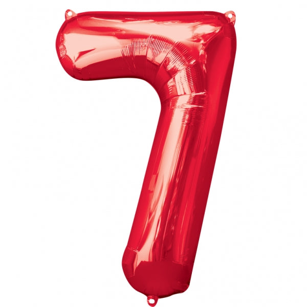 Num 7 Red Large Balloon